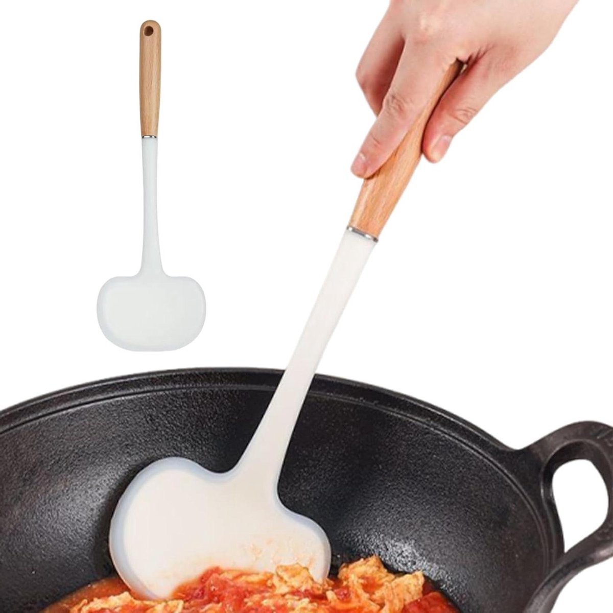 Spatels Keuken - Keukengereedschap - Koken en Bakken - Hittebestendig tot 230C - 32 cm - Wit