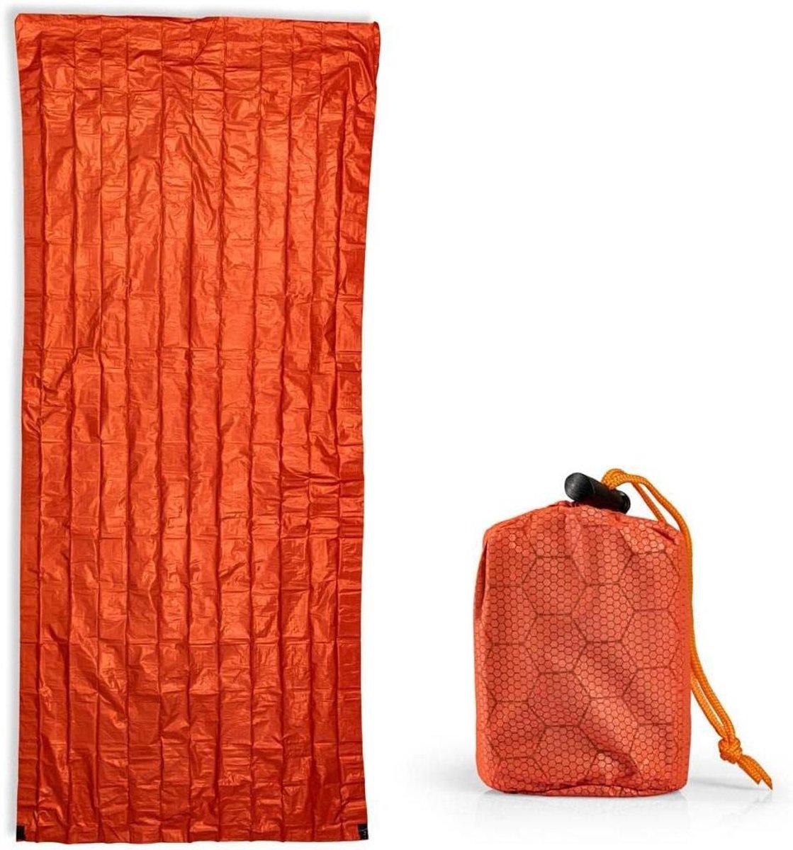 Noodslaapzak - Bivakzak reddingsdeken - Survival kamperen - Warm waterdicht - 200 x 90 cm - Oranje