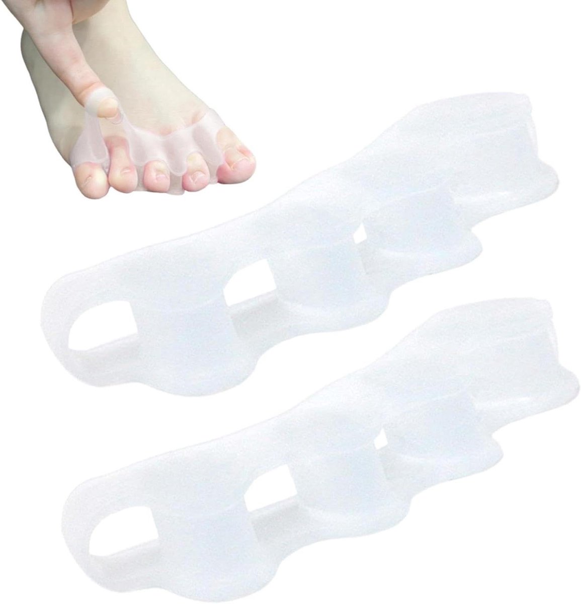 Teenspreiders - Teen Corrector - Verbeterd Voetcomfort - 5-Gaten Ontwerp - 1 Paar - Wit