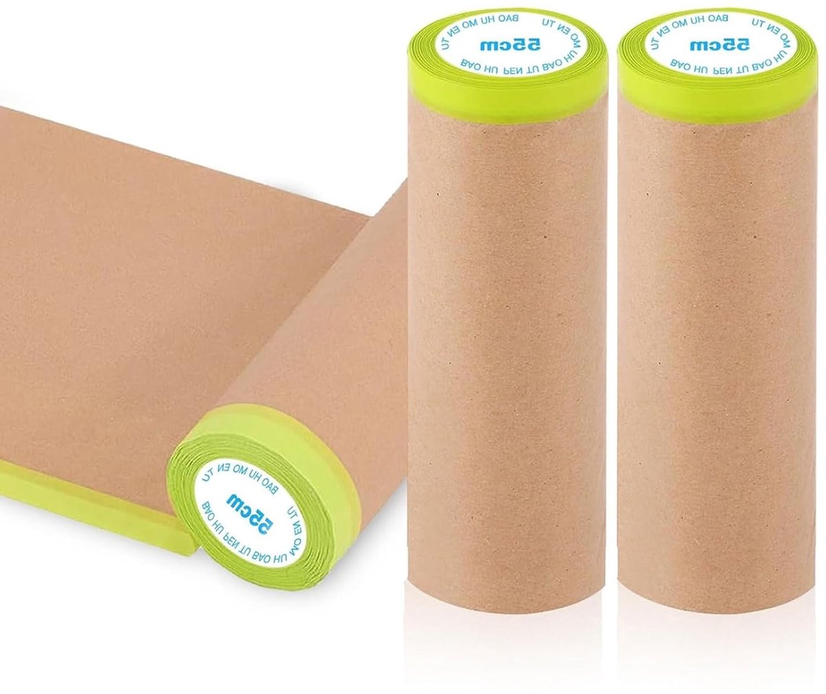 3 Rollen Zelfklevend Afdekpapier 55 cm x 15 m voor Schilderen, Verven en Ramen Afplakken
