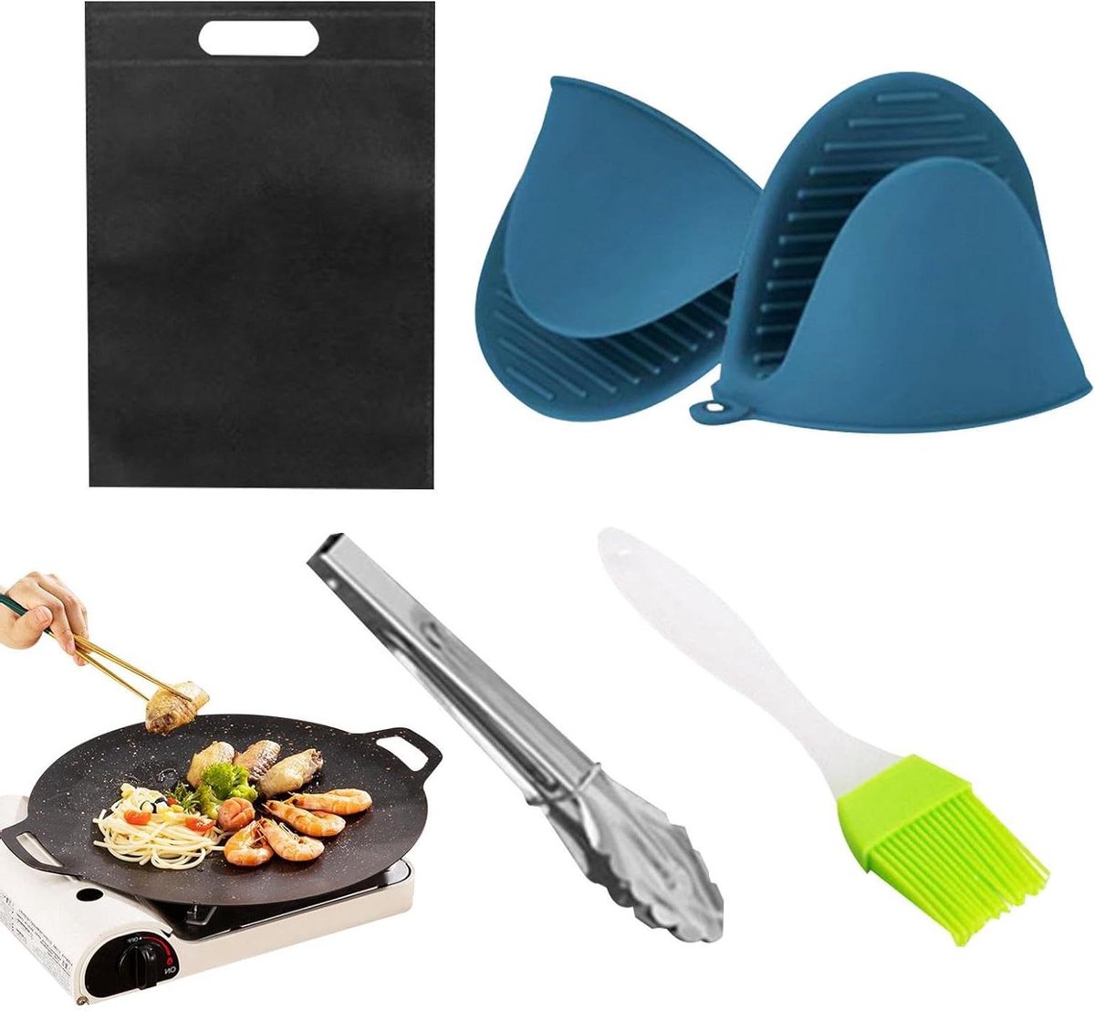 Barbecue Pan - Grill Pan - Buiten Koken - Antiaanbaklaag - 30 cm - Zwart