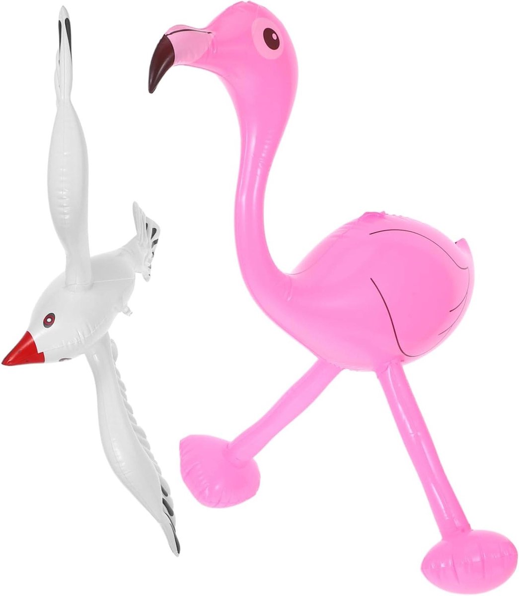 Opblaasbare Flamingo - Water Speelgoed - Zwembad Decoratie - Drijvend en Gooi Speelgoed - 50 x 45 cm - Diverse Kleuren