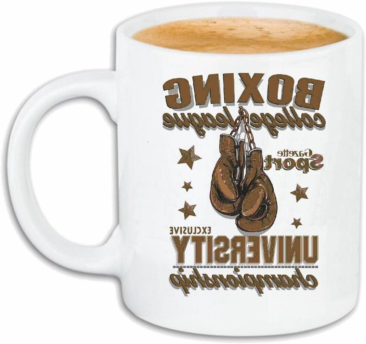 Koffiemok BOXEN COLLEGE - Beker Mok - Koffie Drinken - Keramiek - 330 ml - Wit
