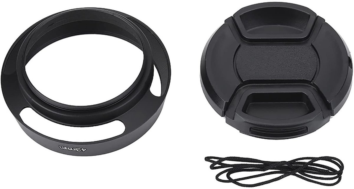 Dailygoody - 43 mm lenskap - Fotografie-accessoire - Zwart metalen lenskap - Blokkeer strooilicht - Perfect voor cameragebruik - Geschikt voor 43 mm l..