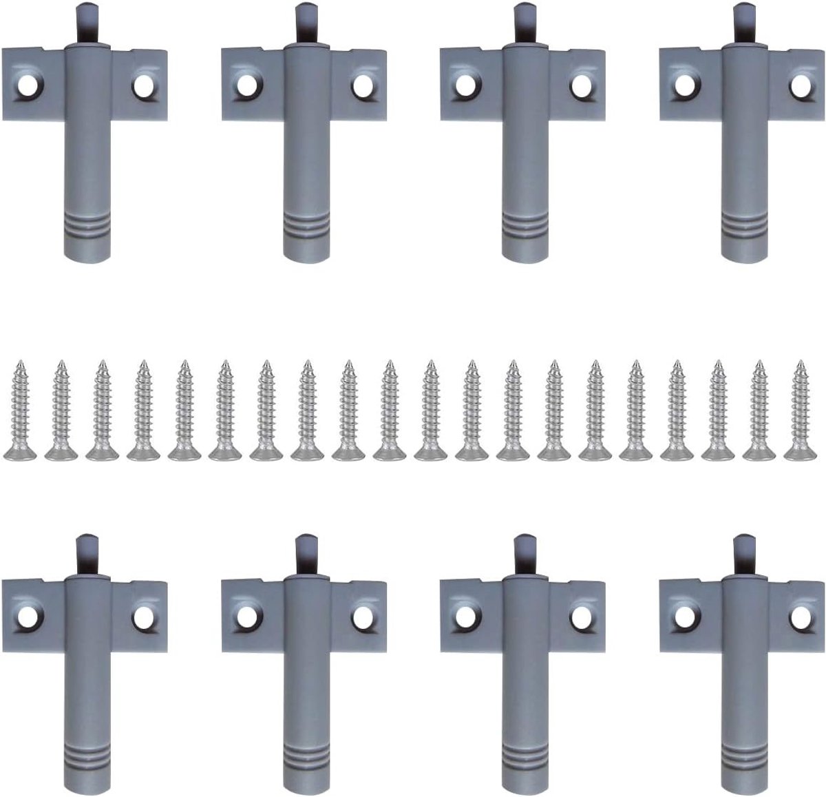 10 Stuks Soft Close Hinge Buffers voor Keukenkastdeuren en Lades - Geluidsdempers met Schroeven - Grijs