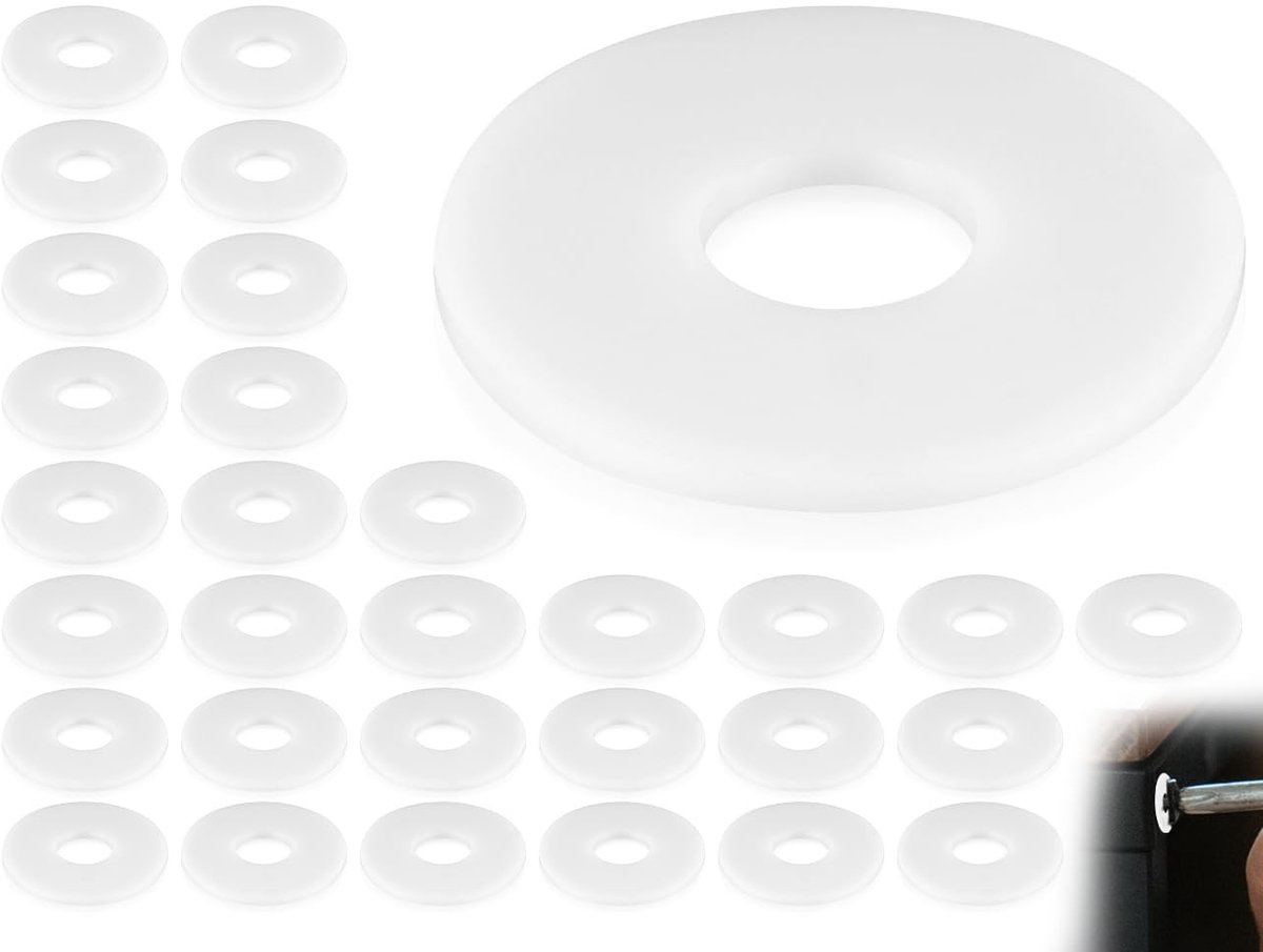 Dailygoody - Sluitringen - Kunststof sluitringen - Duurzaam en betrouwbaar - M10-30 mm - Voor elektrische machines - 30 stuks - Nylon sluitringen
