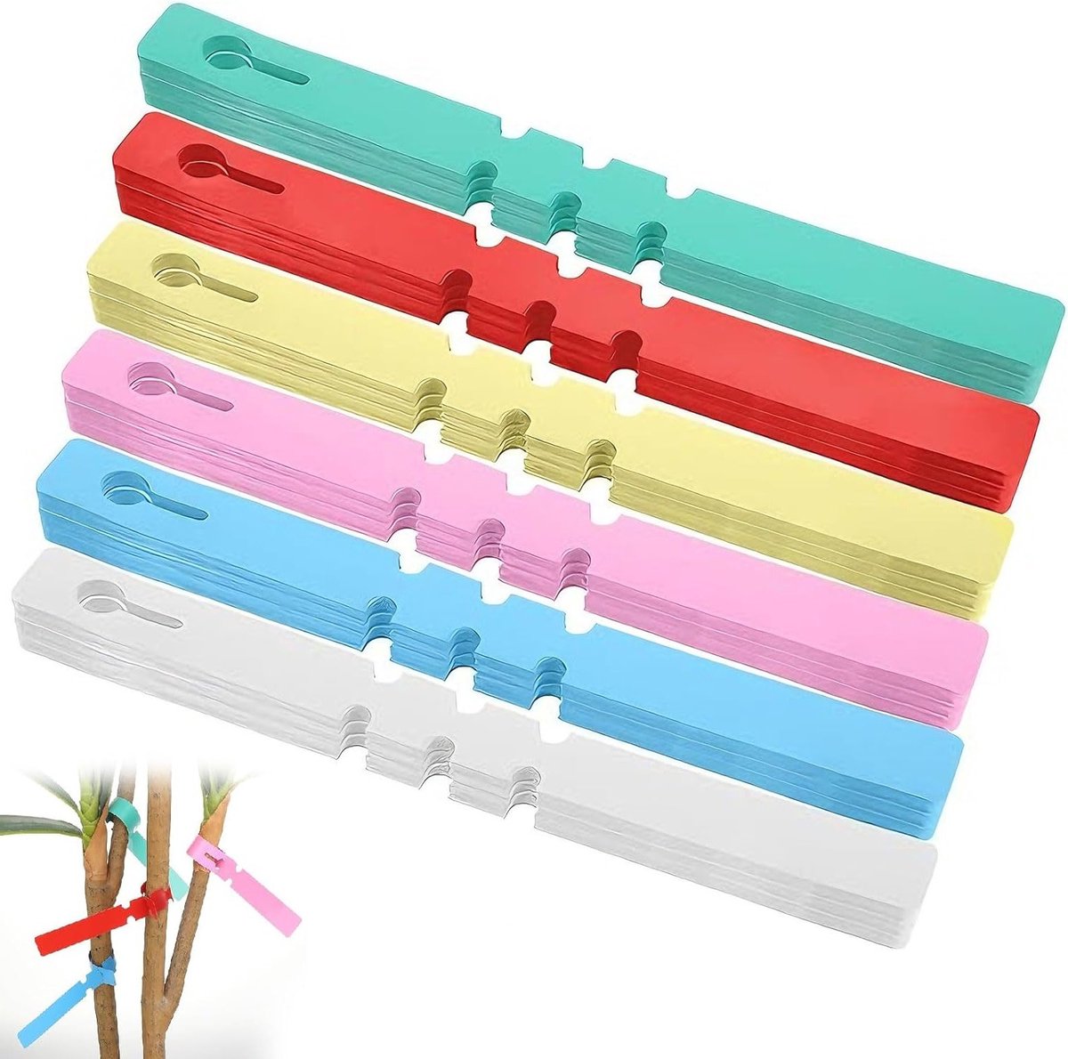 Kleurige PVC Tuinlabels - 120 Stuks Weerbestendige Plantlabels voor Binnen en Buiten - Herbruikbare Tags met Verstelbare Ringen voor Planten, Bomen en Heesters