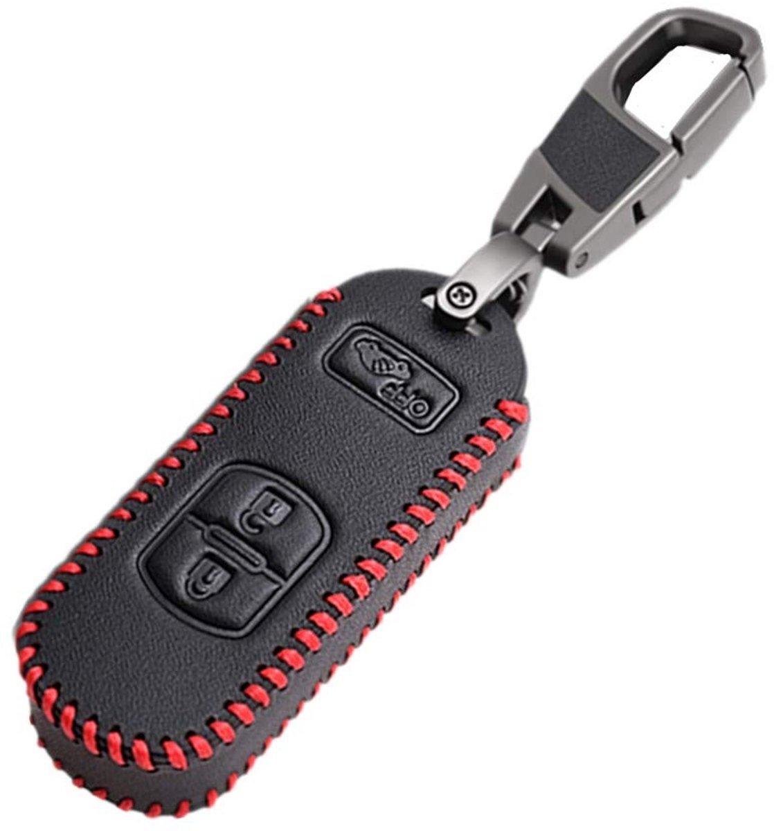 Dailygoody - Sleutelhoes - Luxe Leren Sleutelhanger - Rood - Sleutelhanger voor Auto - Sleutelhoes voor Mazda - Geschikt voor meerdere modellen