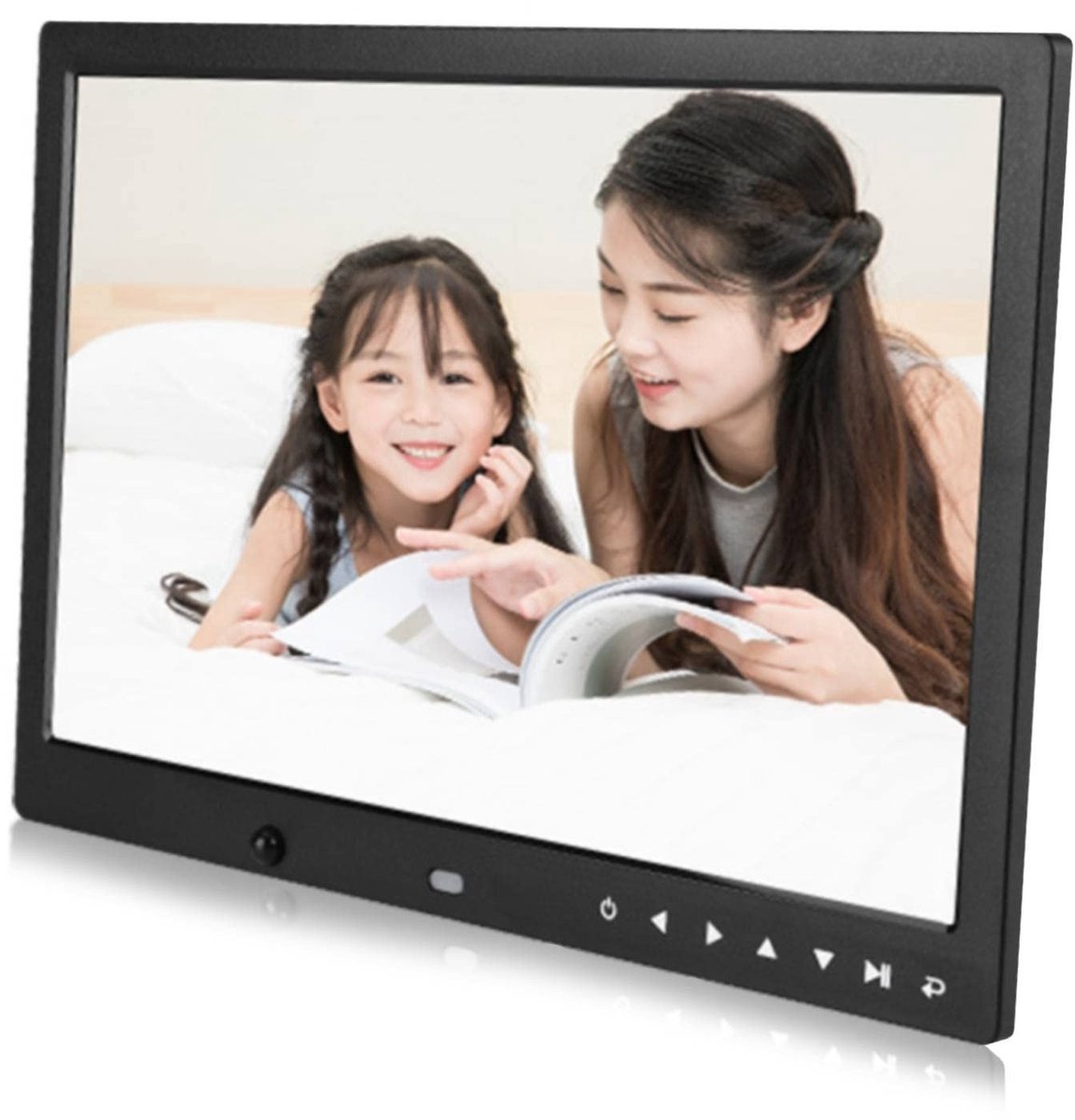 Dailygoody - Digitale Fotolijst - 13 Inch Full HD - Afstandsbediening - Zwart - Foto en Video - USB en 32GB Ondersteuning - Geschikt voor Thuis