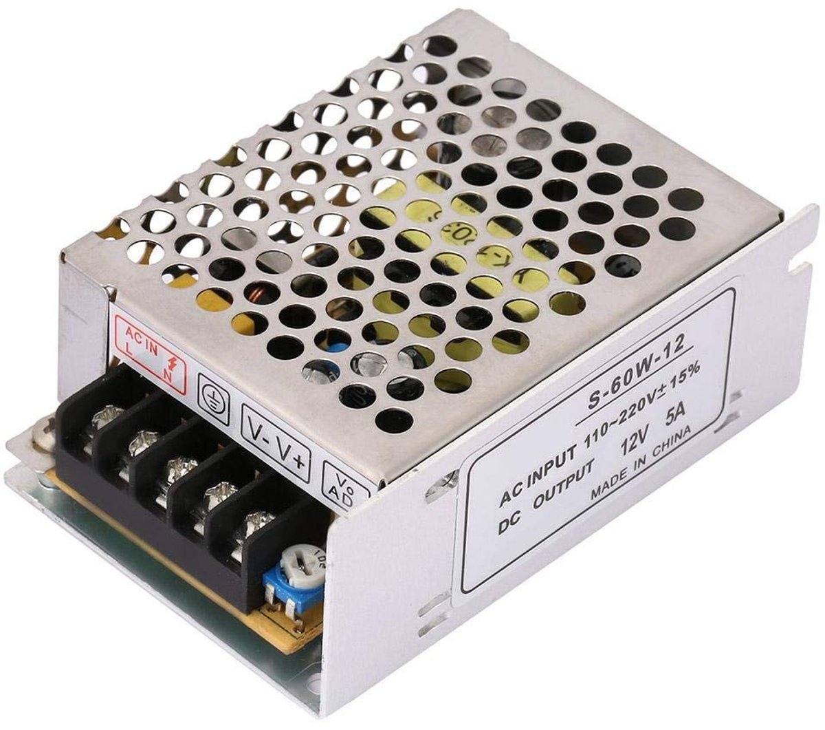 Dailygoody - Switch Converter - Universele Voedingsadapter - Hoogwaardige Prestaties - 12V - Voor LED-toepassingen - 5A - Betrouwbare Voeding