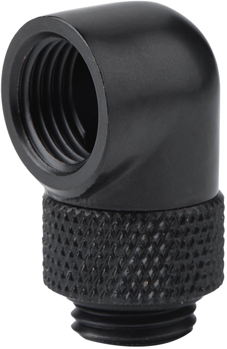 Dailygoody - Waterkoelfittingen - 90 graden draaibare buisaansluiting - Hoogwaardige verbinding - Zwart - Hoekconnector voor waterkoeling - Geschikt v..