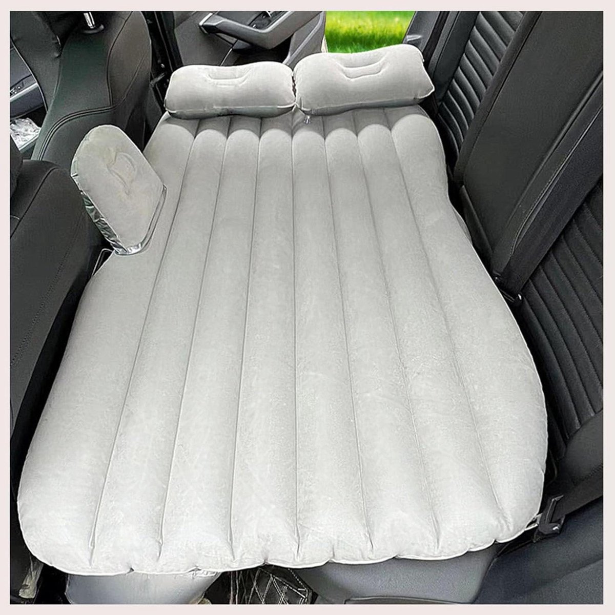 Auto Luchtbed - Opblaasmatras Kampeerbed - Reizen en Kamperen - Innovatieve Beschermingsbarrière - 138 cm x 85 cm - Grijs