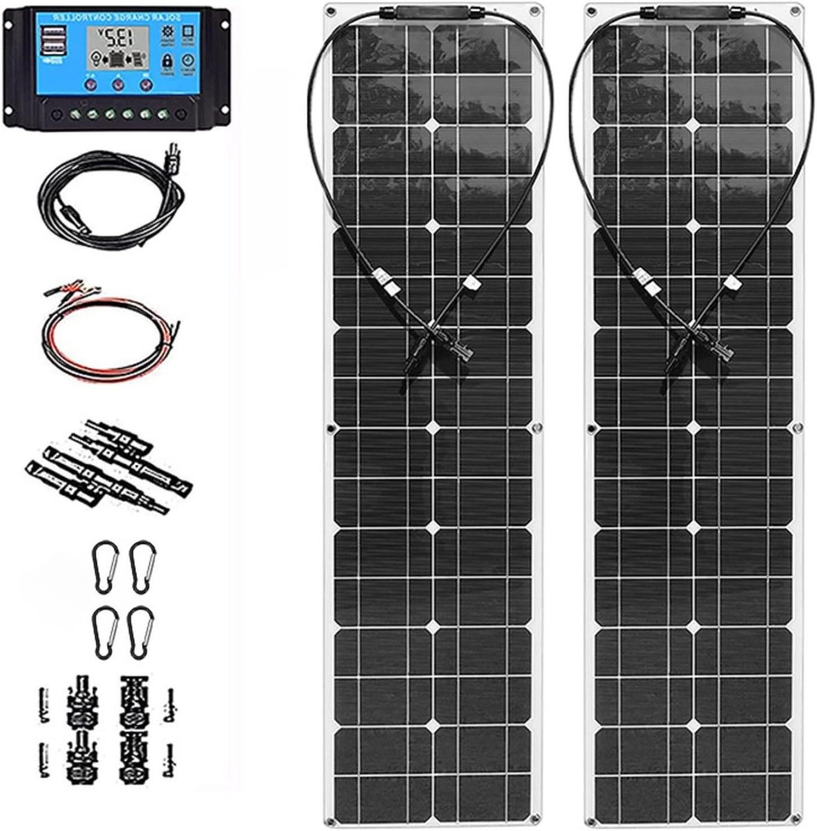 Flexibel Zonnepaneel - Balkonkrachtcentrale Set - Off-grid Energie - Hoge Omzettingssnelheid - 2 x 200W - Zwart