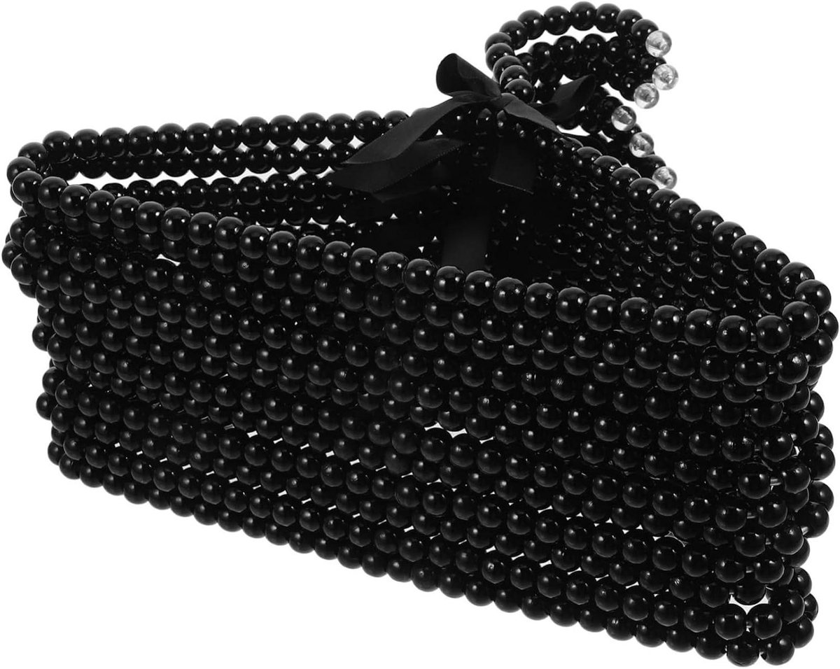 Hanger Set - Kledinghangers - Kast Organiseren - Elegant Parelontwerp - 12 Stuks - Zwart