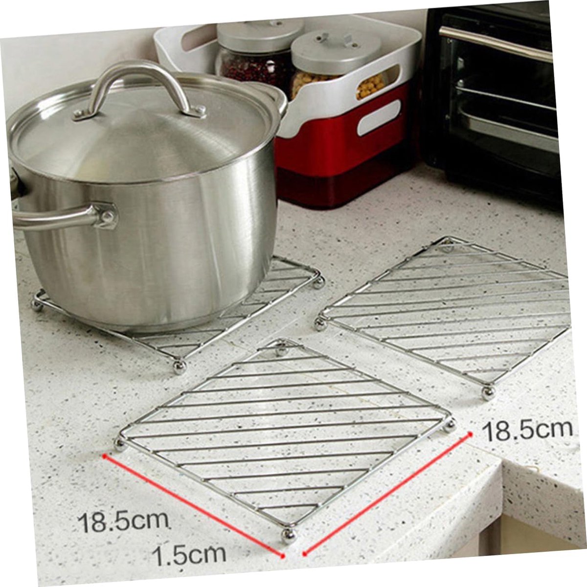Warmte-isolatiemat - Onderzetter set - Keuken beschermen - Antislip ontwerp - 3 stuks - Metaal