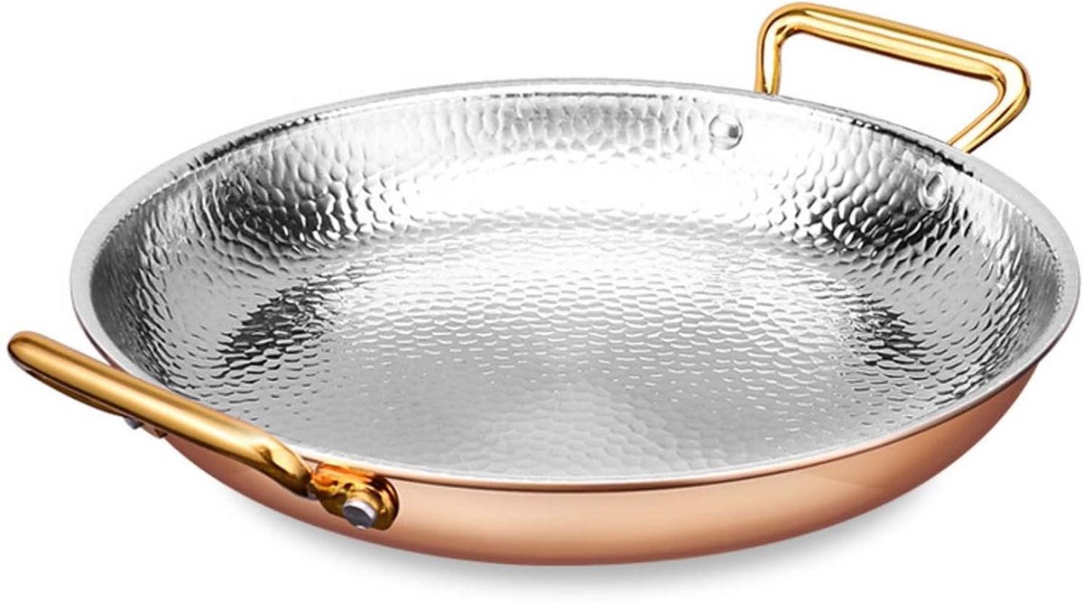 Paella Pan Koekenpan Authentiek Koken Roestvrij Staal 32 cm Roségoud