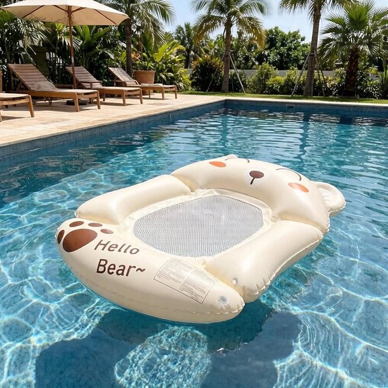 Opblaasbare Zwembad Lounger - Opblaasbaar Vlot - Ontspannen op Water - Lekvrij Ontwerp - 120x125x20cm - Kaki — afbeelding 4
