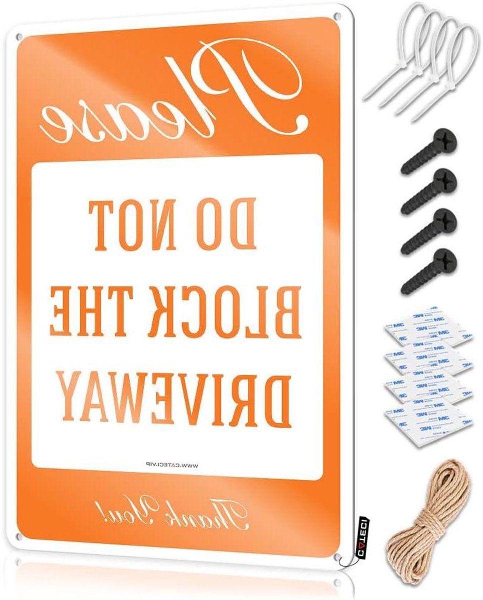 Waarschuwingsbord Metaal - Decoratie Plaat - Oprit Vrijhouden - Voorgeboorde Gaten - 30x40CM - Zwart Wit