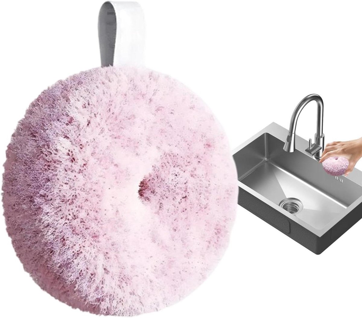 Douche Schrobber - Reinigingssysteem - Badkamer Reinigen - Flexibel Bereik - 12x12x7 cm - Roze