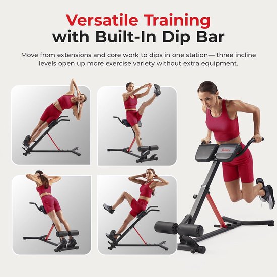 Verstelbare Hyperextension Roman Chair Fitnessbank met 3 Hellingsniveaus en 10 Hoogte-instellingen voor Rug-, Buik-, Bil- en Hamstringtraining, Opvouwbare Sit-up en Core Trainingsbank, 119 x 62 x 86 cm — afbeelding 5