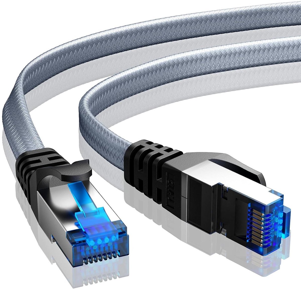 Netwerkkabel - Ethernetkabel Lan - Snel Internet - Vlakke Constructie - 3 meter - Grijs
