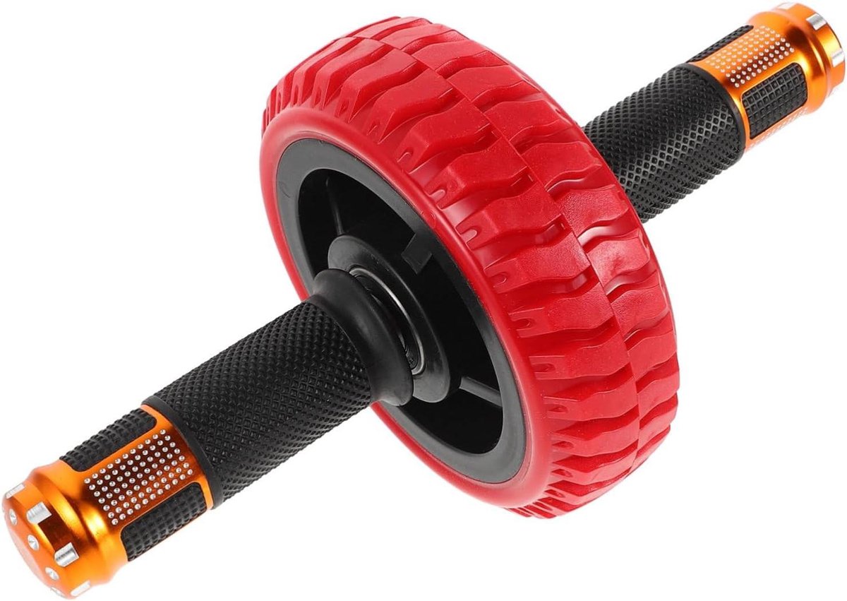 Ab Roller - Buikspierwiel - Core Training - Krachtig Veermechanisme - 27 x 15 x 15 cm - Rood