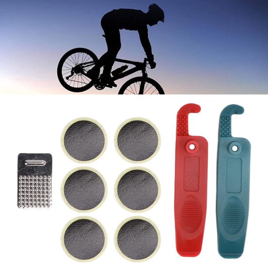 Banden Reparatie Kit - Fiets Reparatie - Onderweg Herstellen - Inclusief Lijmpleisters - 15 x 8 x 2 cm - Groen — afbeelding 3