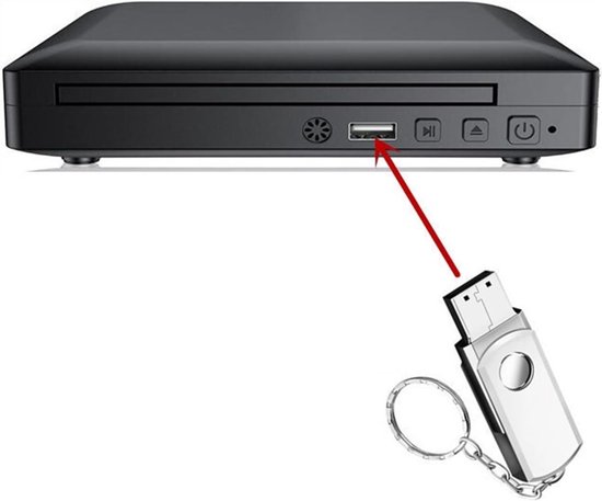 Mini Dvd-speler - Videospeler - Films Kijken - Stille Lezing - 19x17x4.3 cm - Zwart — afbeelding 4