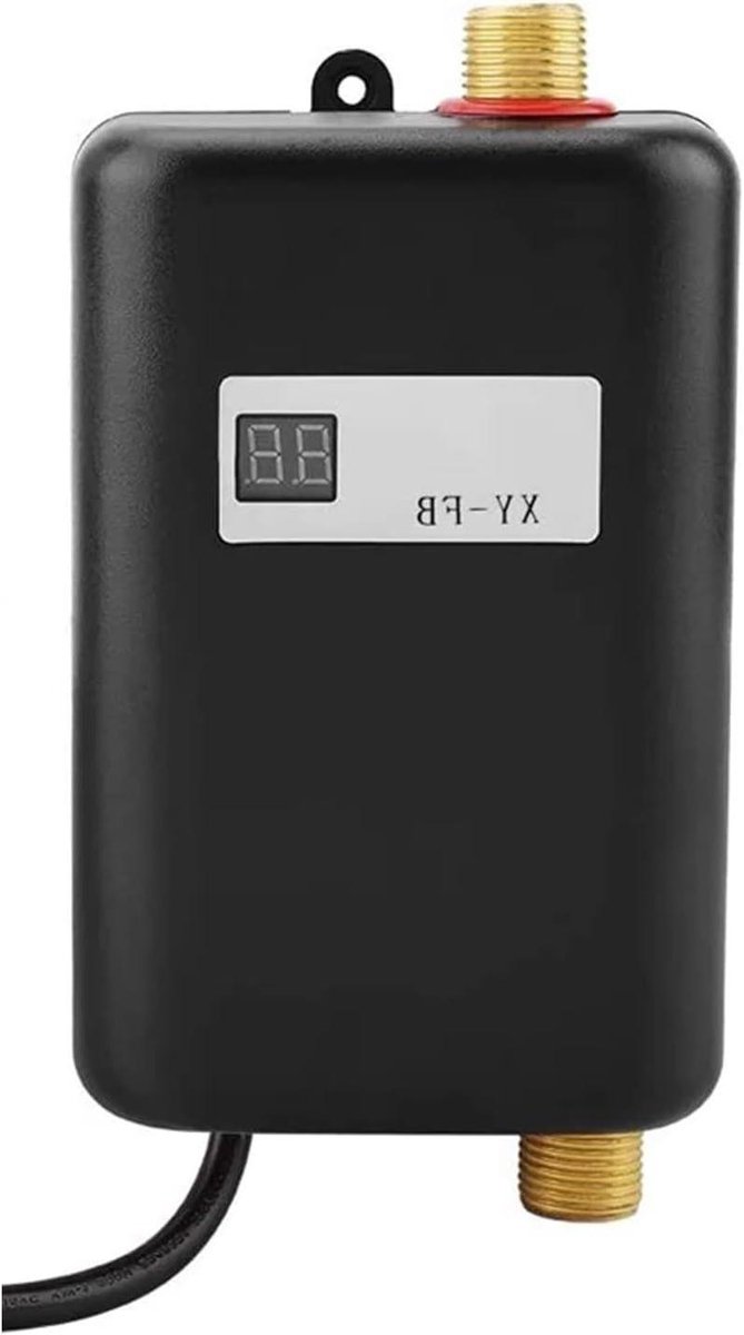 Elektrische Boiler - Tankloze Waterverwarmer - Direct Warm Water - LCD Temperatuurdisplay - 200 x 106 x 65 mm - Nero