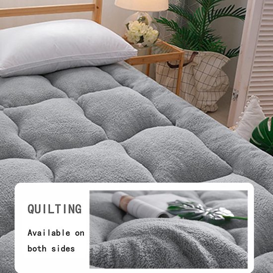 Draagbare Futonmatras - Vloermatras Gastenmatras - Comfortabel Slapen - Opvouwbaar en Draagbaar - 95 x 180 cm - Grijs — afbeelding 4