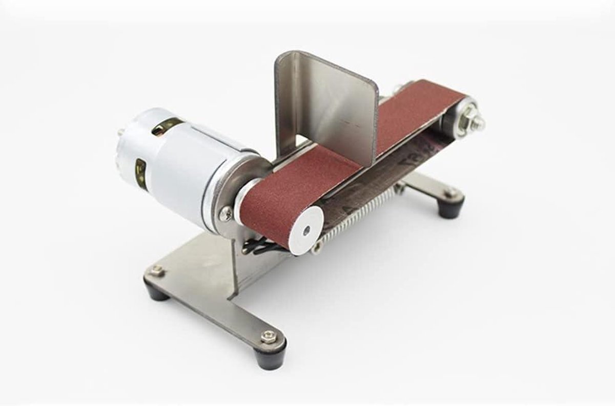 Mini Riem Machine - Horizontale Polijstmachine - Metaal Hout Polijsten - CNC Bewerking - 170x130x130mm - Zilver