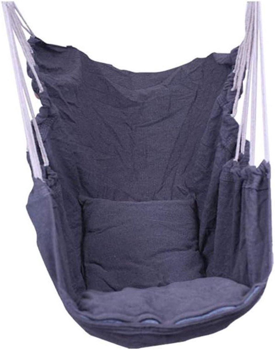 Hangmat Stoel - Hangstoel Swing - Ontspannen Lezen - Comfortabel Canvas Materiaal - 100x130cm - Grijs