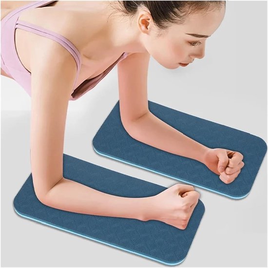 Yoga Knie Kussen - Ondersteunende Mat - Oefeningen met Ondersteuning - Antislip Ontwerp - 34 x 17 cm - Roze Blauw — afbeelding 2