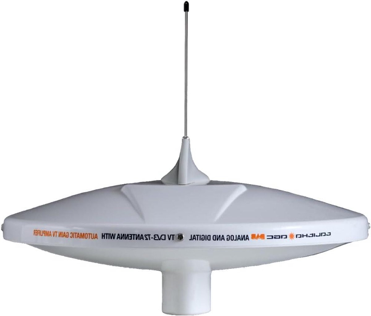 TV DAB Antenne - Radio Antenne Boot - Signaal Ontvangen - Automatische Versterking - Ø25cm - Wit