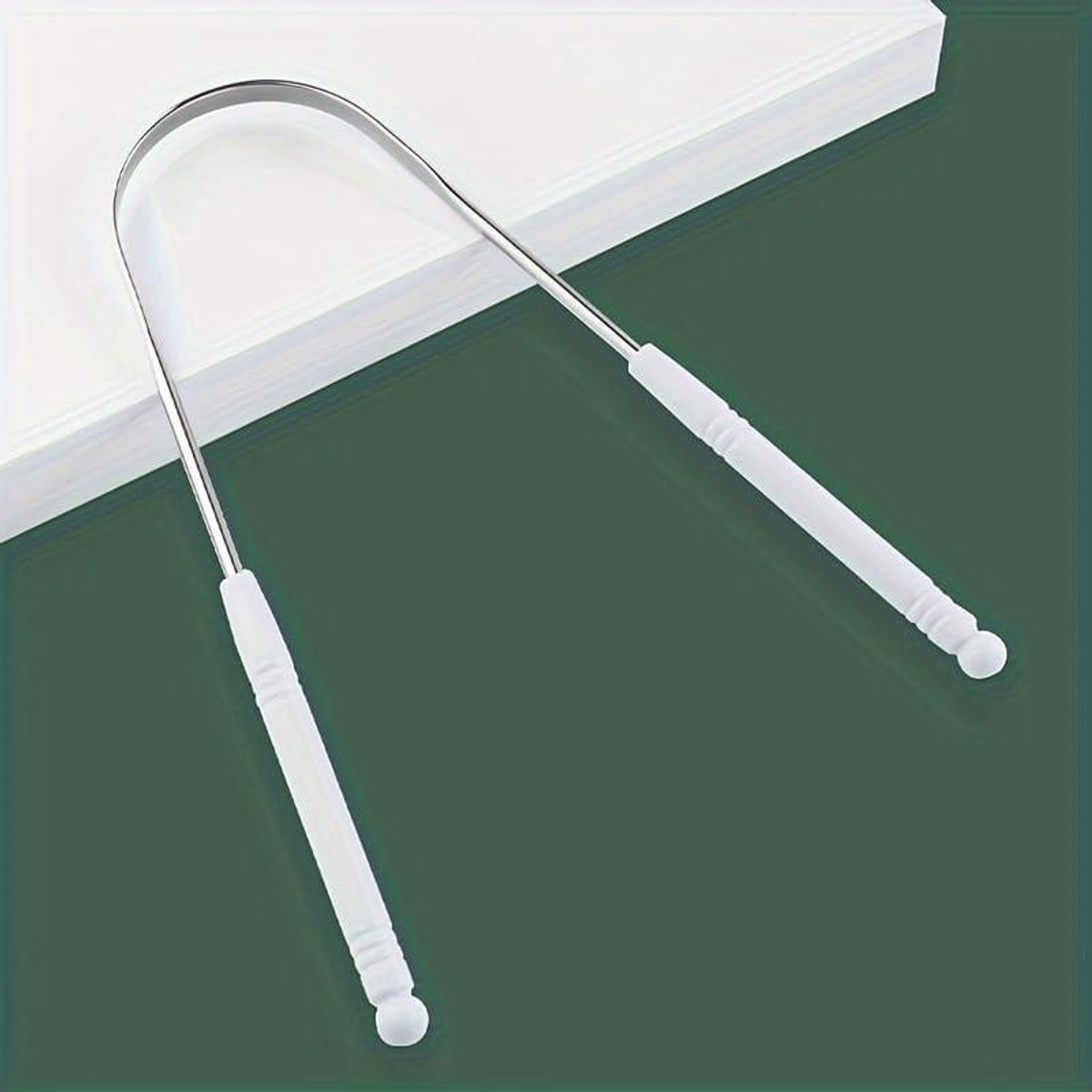 Tongschraper Set - Tongreiniger Mondhygiëne - Adem Verfrissen - Roestvrij Staal Materiaal - 136 x 85 x 12 cm - Wit