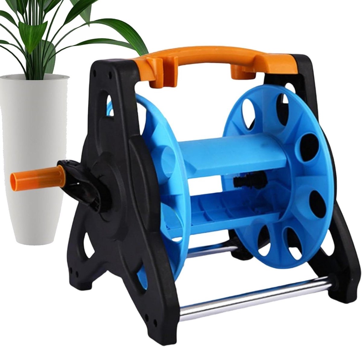 Tuinslang Haspel - Slangwagen Slangrek - Tuinieren en Reinigen - Eenvoudige Montage - 32.5 x 32 x 31.7 cm - Grijs