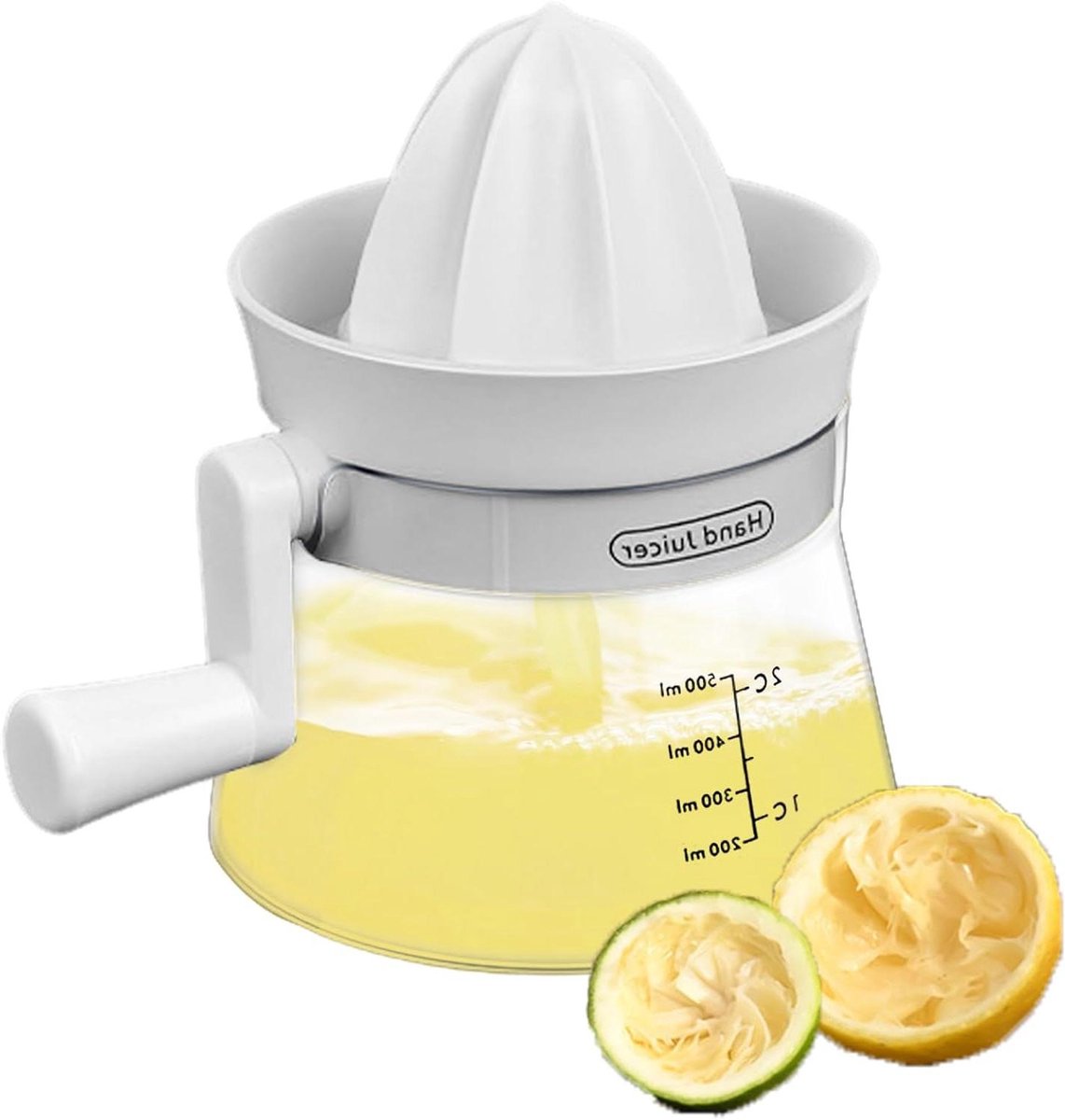 Handmatige Sapcentrifuge - Citruspers Keuken - Sap Maken - Grote Capaciteit - 500 ml - Wit