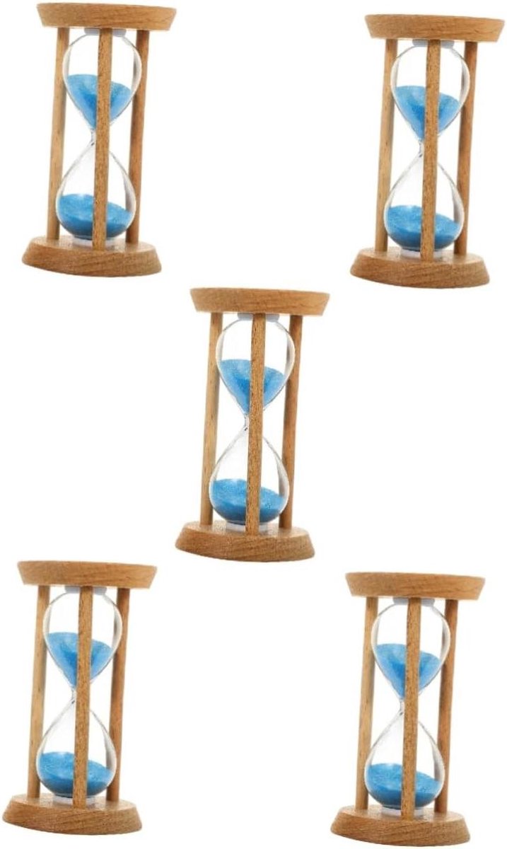 Houten Zandlopers - Zandlopertimer Keuken - Tijd Meten - Platte Bodem - 5D x 25B x 5H cm - Kaki