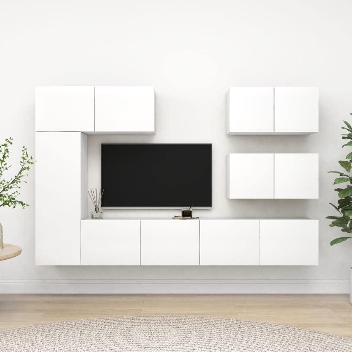 Tv-kastset - Dressoir Meubel - Woonkamer Inrichten - Modern Design - 80 x 30 x 30 cm - Wit