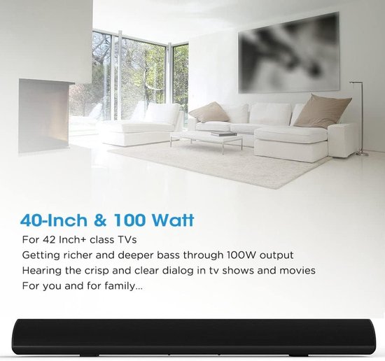 Soundbar met Subwoofer - Tv Geluidssysteem - Thuisbioscoop Ervaring - DSP Afstandsbediening - 101 cm - Zwart — afbeelding 5