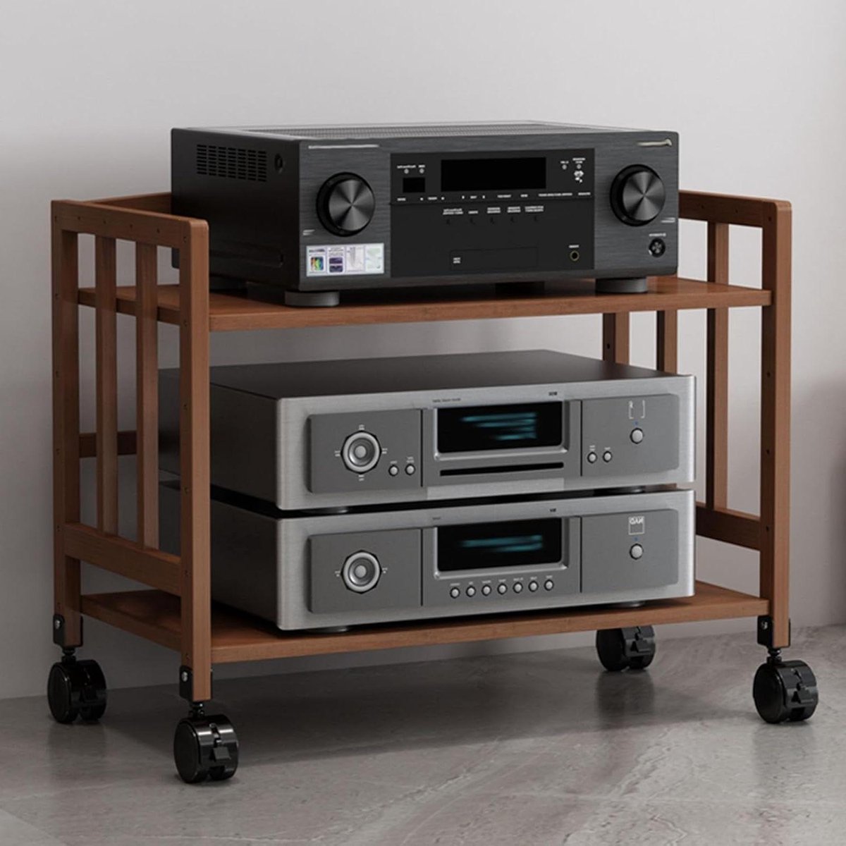 Hifi-rek - Audiostandaard Stereokast - Media Opslag - Verstelbare Planken - 60 cm - Bruin
