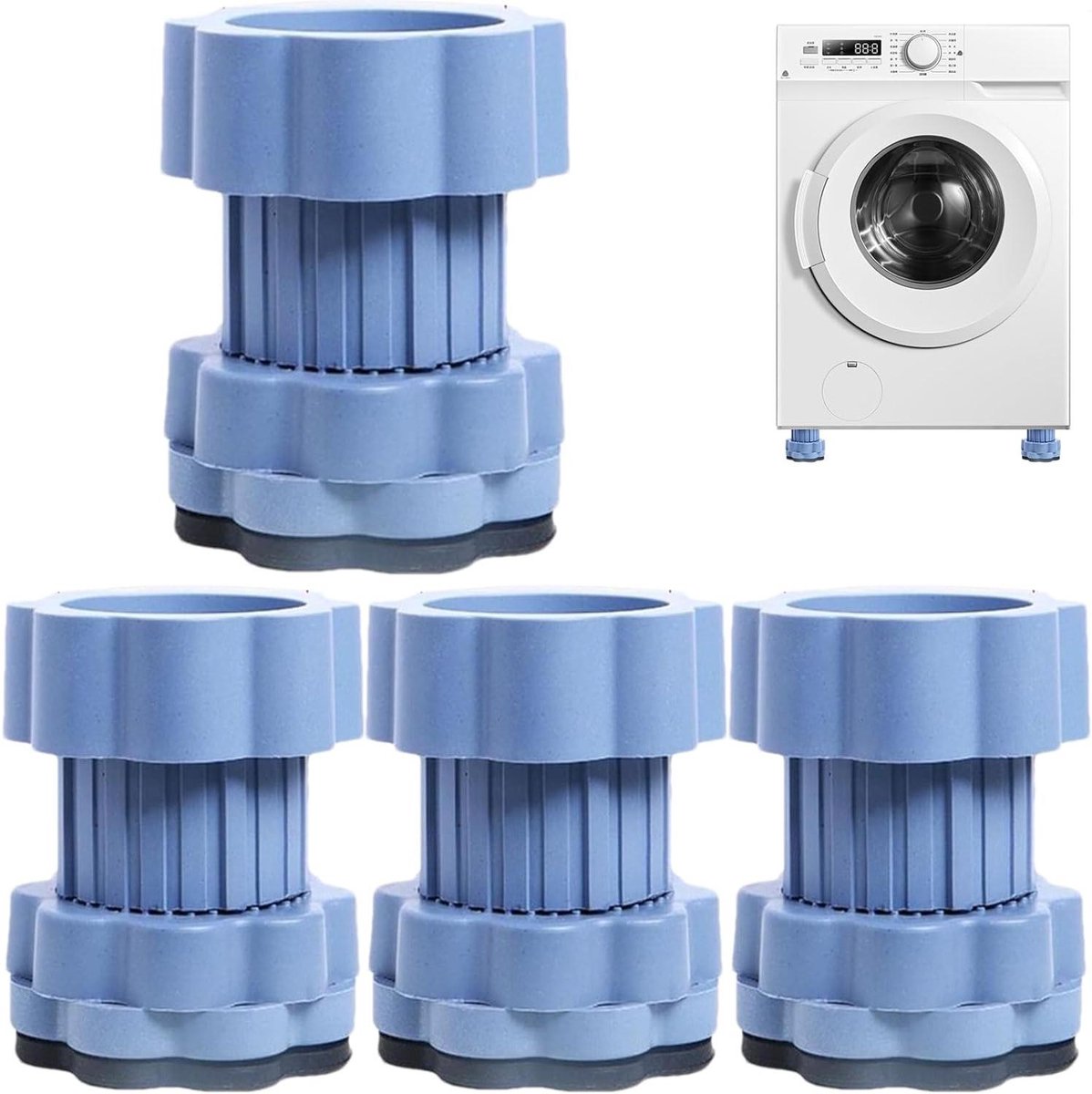 Anti-vibratiepads Wasmachine - Schokdempers Apparaten - Geluidsreductie Wassen - Heavy Duty Rubber - 22.2x15.4x15.4 cm - Meerkleurig