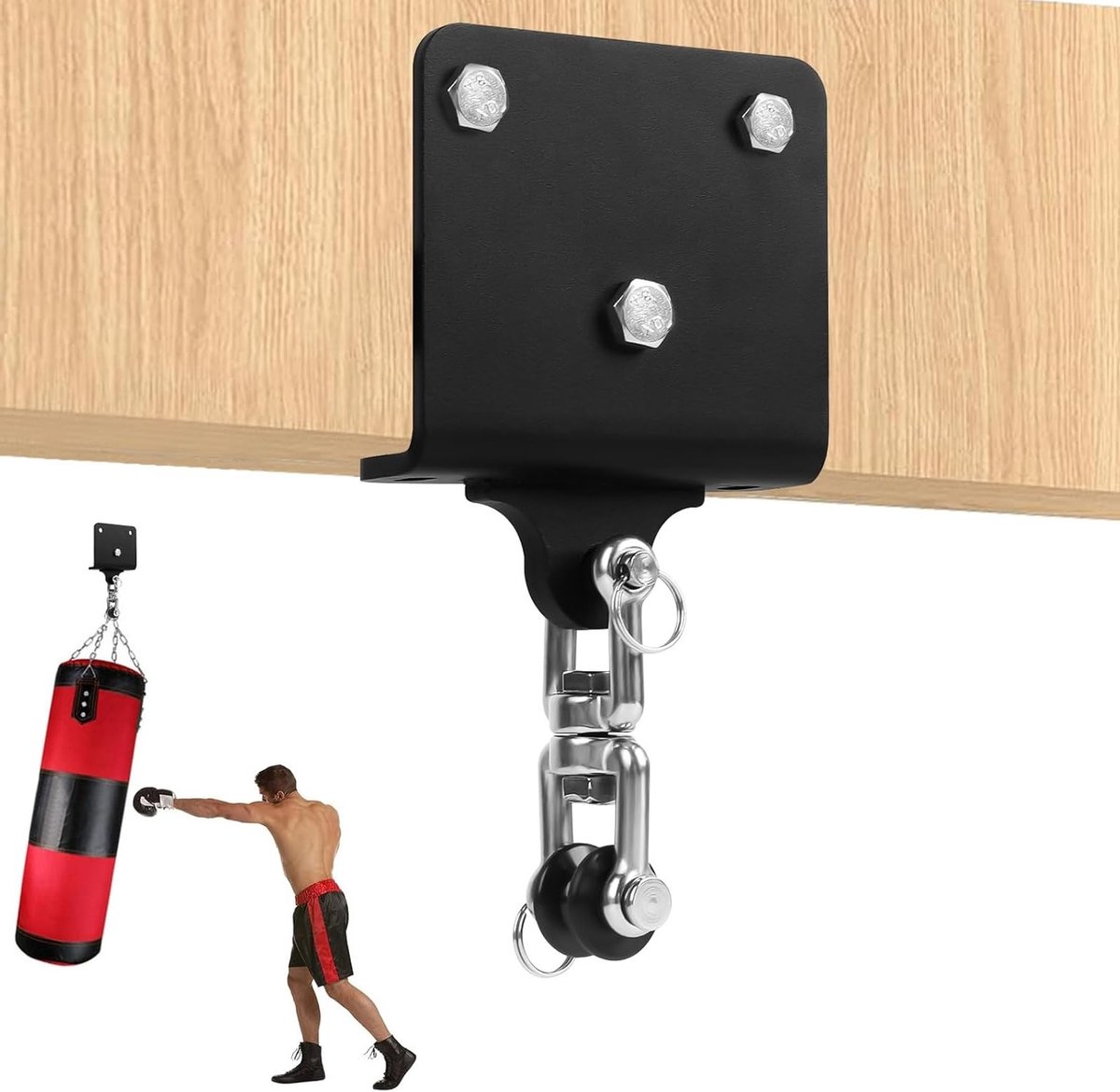 Zwenkbare Hangconstructie voor Bokszak, Stevige Stalen Beugel, Ideaal voor Muay Thai Training en Aerial Yoga, Tot 450 kg Belastbaar