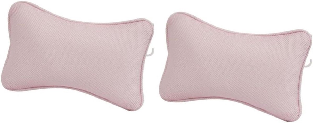 Badkussen Set - Neksteun Kussen - Ontspanning in Bad - Sterke Zuignappen - 31 x 20 cm - Roze