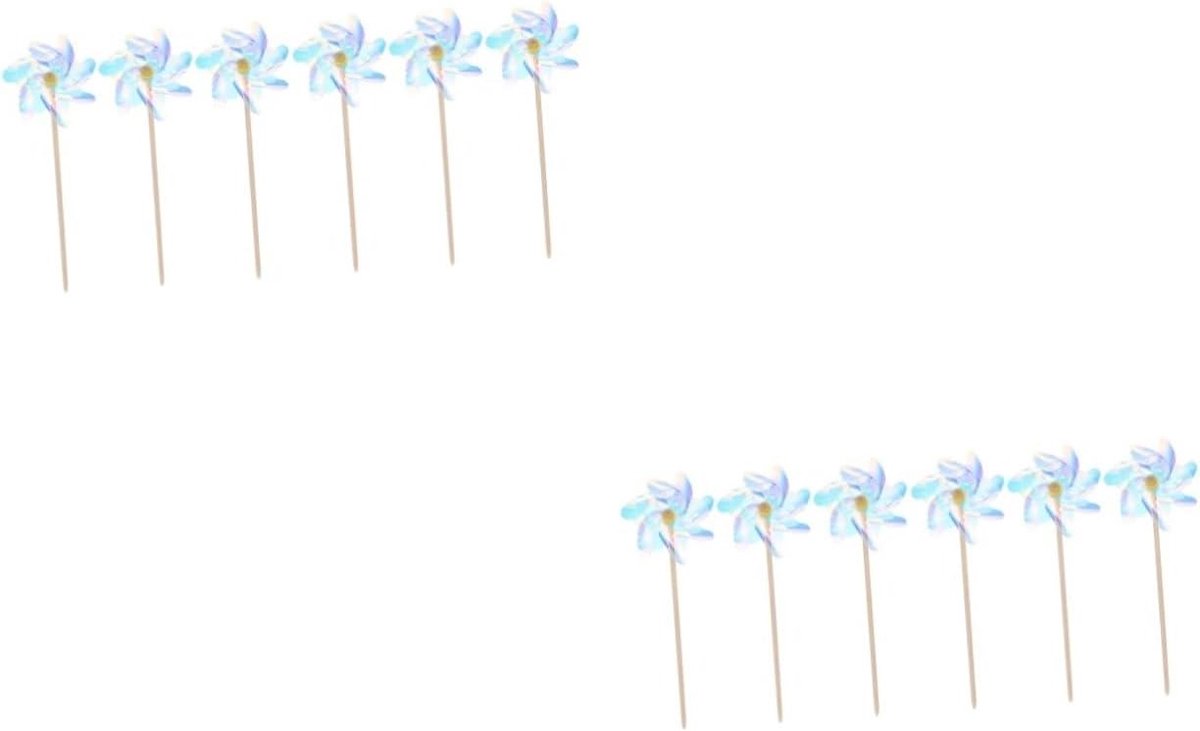 Houten Windmolens - Tuindecoratie - Buiten Decoratie - Regenboog Kleuren - 36x48 cm - Diverse Kleuren