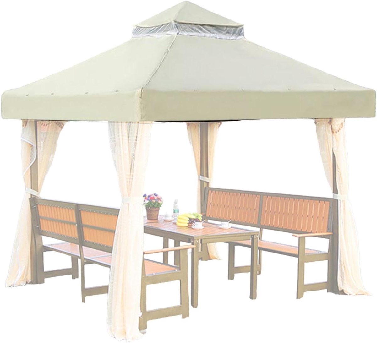 Paviljoen Afdekking - Reserve Luifel - Buiten Ontspannen - Dubbele Laag Waterdicht - 3 x 3 Meter - Beige