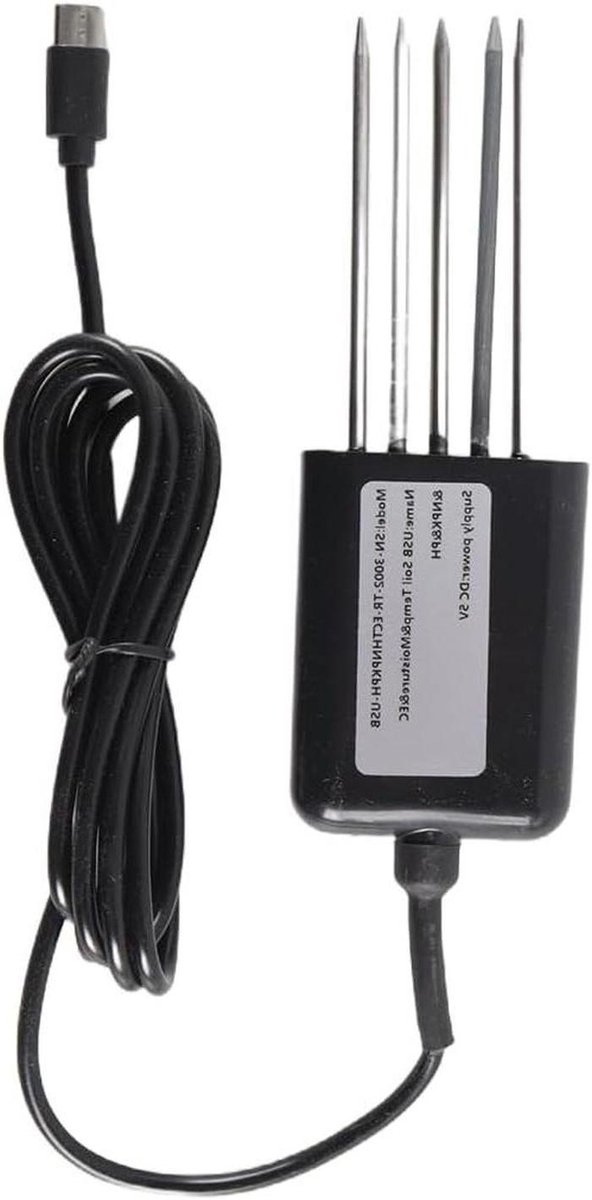 Bodem Sensor - Grondmeter pH - Planten Verzorgen - 7-in-1 Analyse - 127 x 45 mm - Zwart