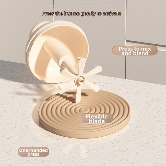 Handmatige Eierklopper - Keukenmixer - Snel Mengen - Geïntegreerd Gaasfilter - 15 x 19 cm - Wit — afbeelding 2