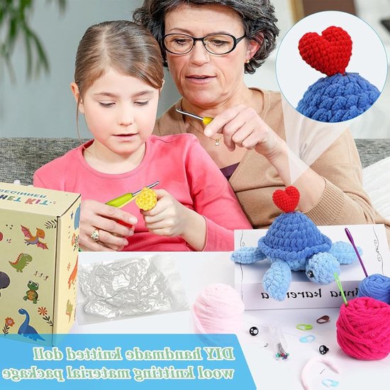 Haakset voor Beginners met Dierenontwerpen, DIY Haaknaalden voor Kinderen en Volwassenen, Inclusief Stapsgewijze Video-instructies en Perfect voor Verjaardagscadeaus — afbeelding 5