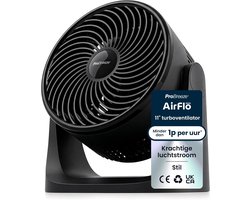 Bureauventilator stil – tafelventilator met 3 snelheden, 90° kantelbaar, 28W